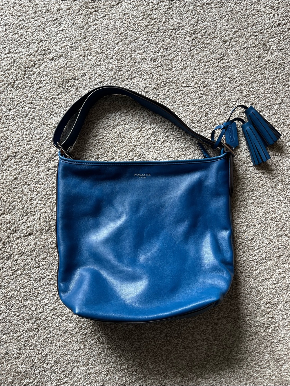 Rare Coach Legacy Leather Duffle Cobalt Blue 19889